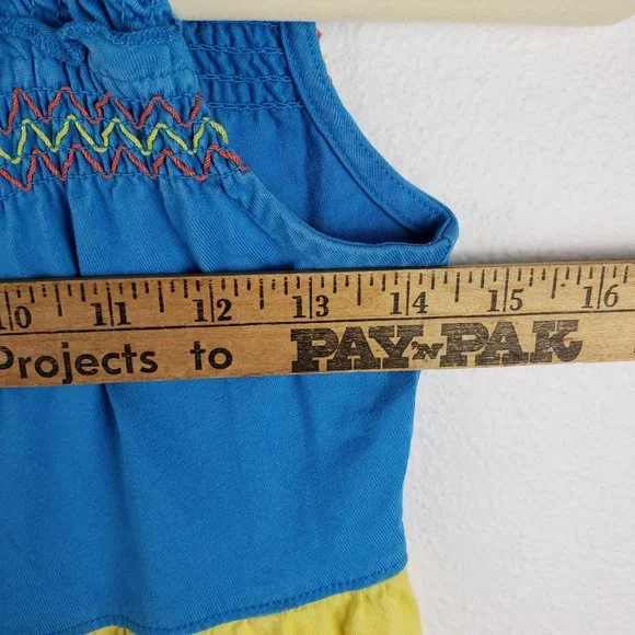 Hannah Anderson Girl's Size 120 Twirl Colorblock Dress Tank Sleeve 100% Cotton - Picture 2 of 7